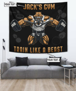 Personalized Bodybuilding Flag Tapestry Banners for Gym Bulldog Train Like A Beast