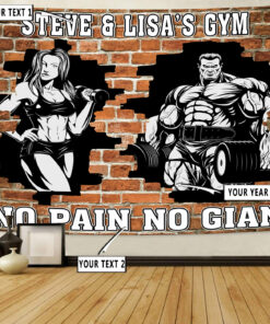 Personalized Bodybuilding Home Gym Decor Beauty And The Beast Banner Flag Tapestry