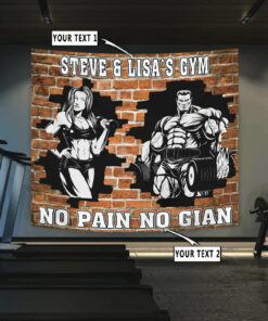 Personalized Bodybuilding Home Gym Decor Beauty And The Beast Banner Flag Tapestry