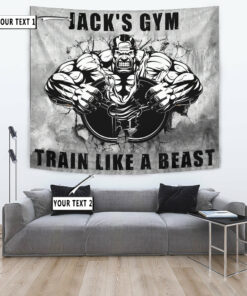Personalized Bodybuilding Home Gym Decor Muscle Man Banner Flag Tapestry