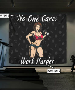 Personalized Bodybuilding Women Banner Flag Tapestry Home Gym Decor Gym Gift