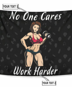 Personalized Bodybuilding Women Banner Flag Tapestry Home Gym Decor Gym Gift