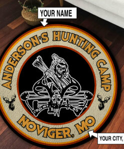 Personalized Bow Hunting Deer Round Rug, Carpet