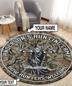 Personalized Bow Hunting Welcome Round Rug, Carpet