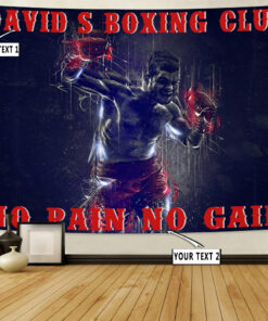 Personalized Boxing Fighter Wall Banner Flag Tapestry