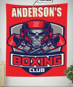 Personalized Boxing Fitness Home Gym Decor Club Banner Flag Tapestry