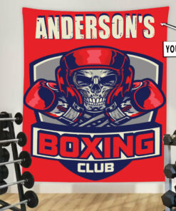 Personalized Boxing Fitness Home Gym Decor Club Banner Flag Tapestry