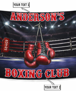 Personalized Boxing Ring Gloves Banner Flag, Tapestry