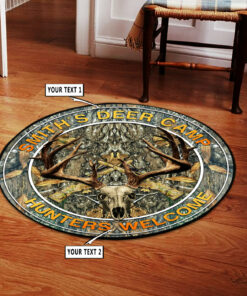 Personalized Deer Hunting Camo Round Rug, Carpet
