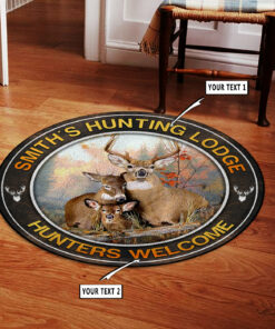 Personalized Deer Hunting Family Home Decor Area Rug