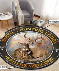 Personalized Deer Hunting Family Home Decor Area Rug