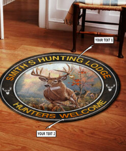 Personalized Deer Hunting Home Decor Round Rug