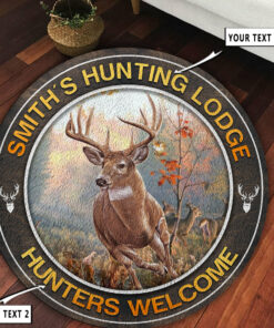 Personalized Deer Hunting Home Decor Round Rug