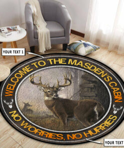 Personalized Deer Hunting Home Decor Round Rug, Carpet