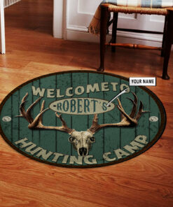Personalized Deer Hunting Home Decor Round Rug for Bedroom
