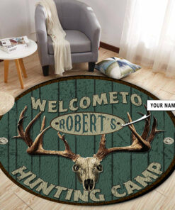 Personalized Deer Hunting Home Decor Round Rug for Bedroom