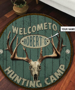 Personalized Deer Hunting Home Decor Round Rug for Bedroom