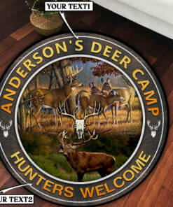Personalized Deer Hunting Round Rug, Carpet