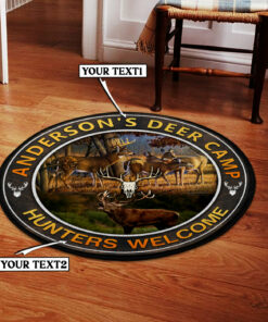 Personalized Deer Hunting Round Rug, Carpet