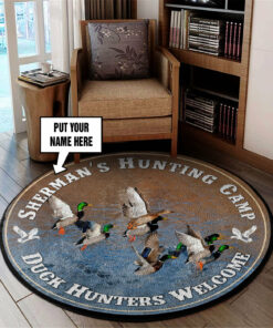 Personalized Duck Hunters Welcome Round Rug, Carpet