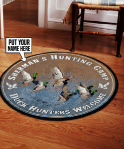 Personalized Duck Hunters Welcome Round Rug, Carpet