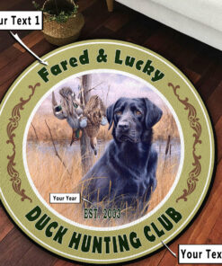 Personalized Duck Hunting Club Round Rug, Carpet