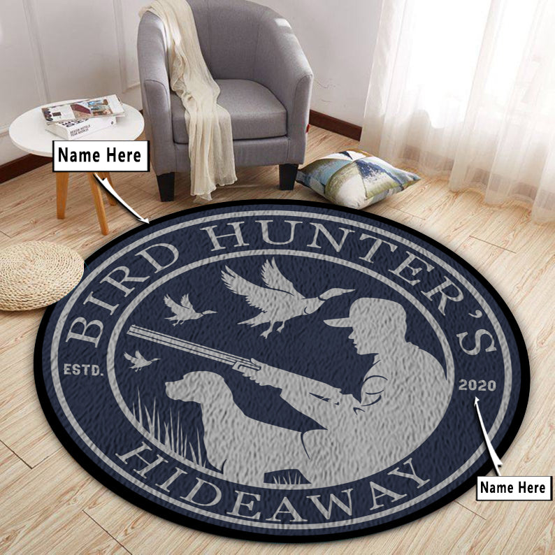 Personalized Duck Hunting Round Rug, Carpet