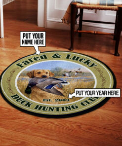 Personalized Duck Hunting Round Rug, Hunting Carpet