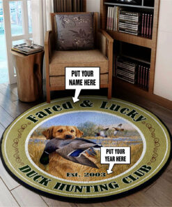 Personalized Duck Hunting Round Rug, Hunting Carpet