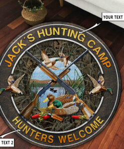 Personalized Duck Hunting Waterfowl Home Decor Round Rug Carpet