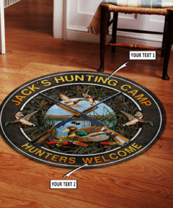Personalized Duck Hunting Waterfowl Home Decor Round Rug Carpet