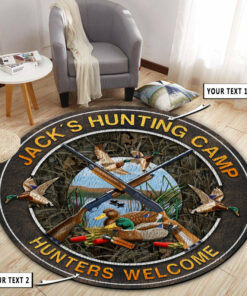 Personalized Duck Hunting Waterfowl Home Decor Round Rug Carpet