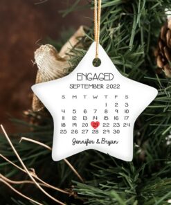 Personalized Engaged Ceramic Ornament, Engagement Ornament, Engagement Gift, Custom Wedding Ornament, Engagement Announcement Couples