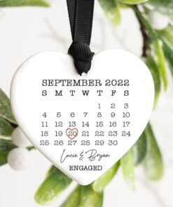 Personalized Engaged Ceramic Ornament, Engagement Ornament, Engagement Gift, Custom Wedding Ornament, Engagement Announcement Couples