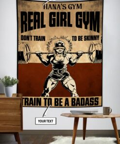 Personalized Fitness Banner Flag Tapestry Women Weightlifting Bodybuilding Gift