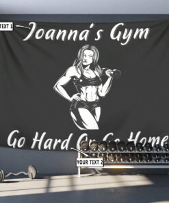 Personalized Fitness Girl Banner Flag Tapestry Home Gym Decor Wall Art for Gym