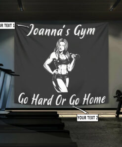 Personalized Fitness Girl Banner Flag Tapestry Home Gym Decor Wall Art for Gym