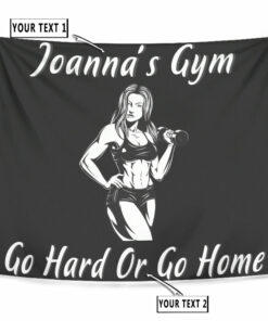 Personalized Fitness Girl Banner Flag Tapestry Home Gym Decor Wall Art for Gym