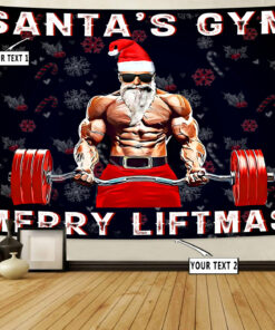 Personalized Fitness Home Gym Decor Liftmas Banner Flag Tapestry
