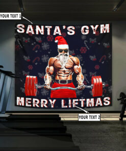 Personalized Fitness Home Gym Decor Liftmas Banner Flag Tapestry