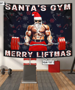 Personalized Fitness Home Gym Decor Liftmas Banner Flag Tapestry