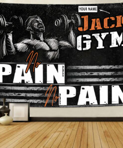 Personalized Fitness Home Gym Decor Motivational Banner Flag Tapestry