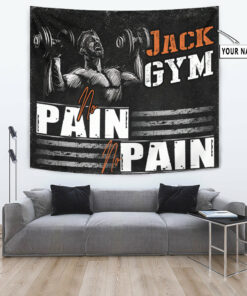 Personalized Fitness Home Gym Decor Motivational Banner Flag Tapestry