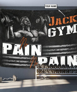 Personalized Fitness Home Gym Decor Motivational Banner Flag Tapestry