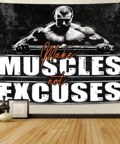 Personalized Fitness Home Gym Decor Motivational Banner Flag Tapestry, Gifts for Fitness Club