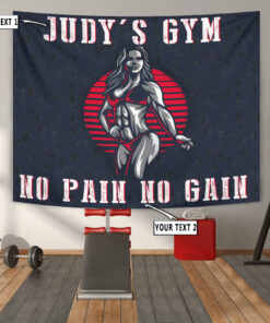 Personalized Fitness Home Gym Decor Woman Bikini Banner Flag Tapestry