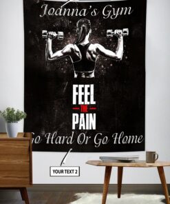 Personalized Fitness Women Banner Flag Tapestry Home Gym Decor Fitness Gift