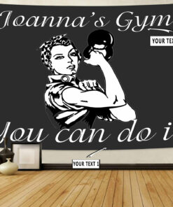 Personalized Fitness Women Gym Banner Flag Tapestry Gym Gifts
