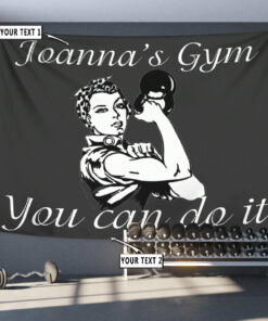Personalized Fitness Women Gym Banner Flag Tapestry Gym Gifts