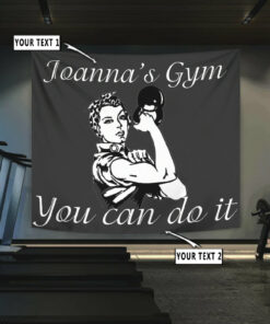 Personalized Fitness Women Gym Banner Flag Tapestry Gym Gifts